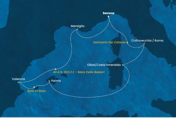 Crociera 8 giorni, Mediterraneo